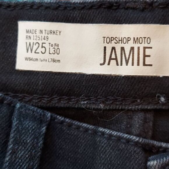 TOPSHOP Moto Jamie Embroidered Black Skinny Jeans - Picture 6 of 6